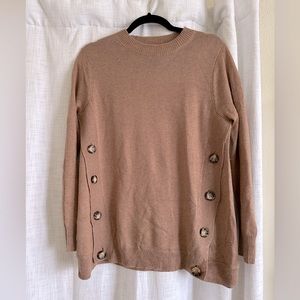 Isabella Oliver Maternity Abi Greencash Knit Sweater in Beige Size 1/US 4